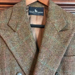 VINTAGE Ralph Lauren Classic Tweed Jacket Blazer Coat 100% Wool Size 6